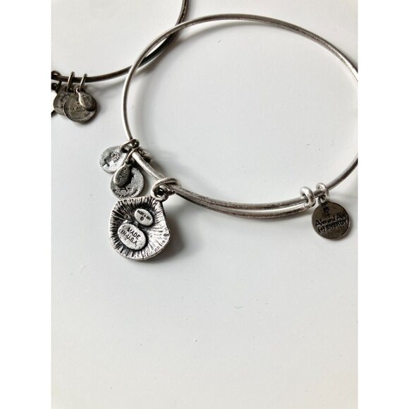 Lot of 3 ALEX & ANI Path of Life Silver & Rose Gold Charm Wire Bangle Bracelets - Picture 9 of 14